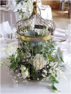 Birdcage with Flowers