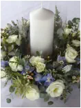 Hurricane Vase and flowers