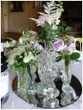 Glass Vases on Mirror Plate